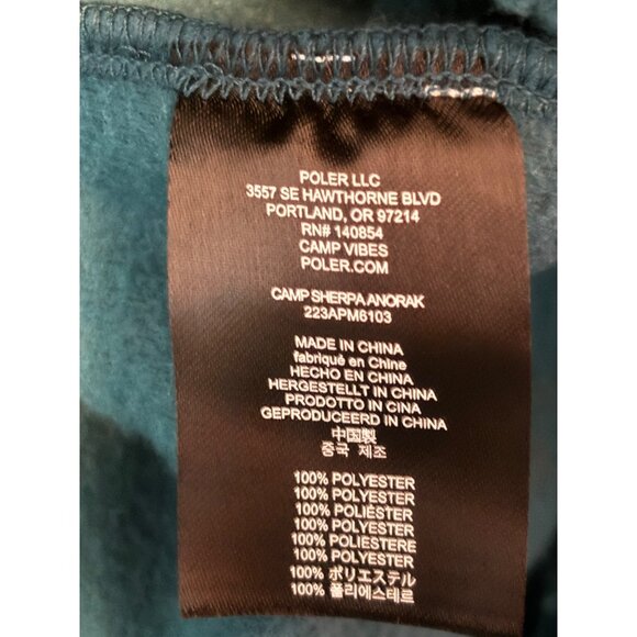 Poler NWT Mens Half-Zip Fleece Pullover Jacket Teal Red Sz Large - Picture 8 of 9